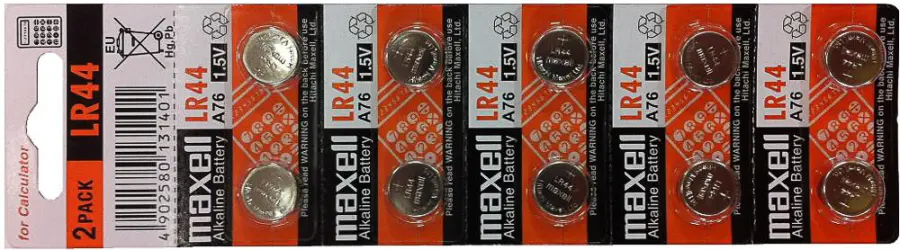 Baterie alkalická knoflíková LR44W 1,5 V Maxell