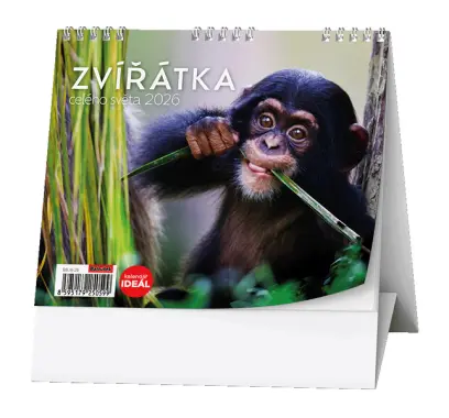 Kalendář stolní IDEÁL - Zvířátka z celého světa