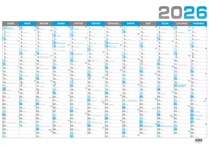 Kalendář nástěnný roční B1 - modrý