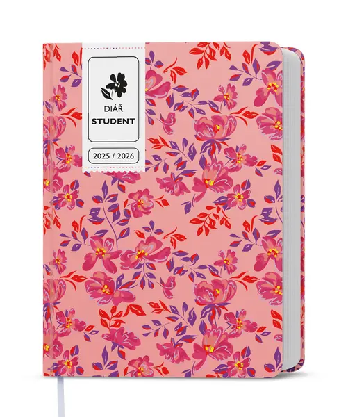 Diář týdenní - Student - V8 - lamino - kapesní - Růžový