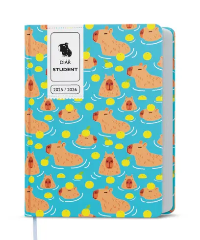 Diář týdenní - Student - V8 - lamino - kapesní - Kapybara