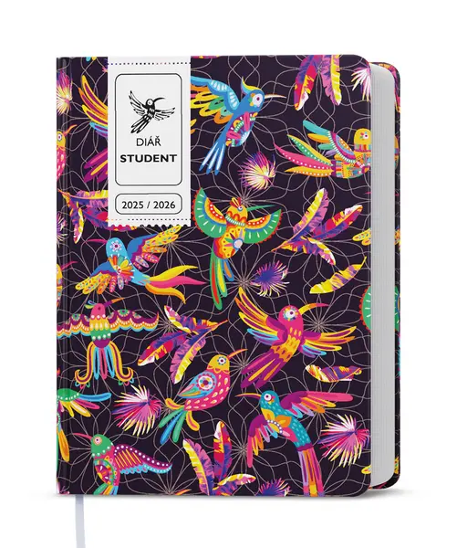 Diář týdenní - Student - V8 - lamino - kapesní - Papoušci