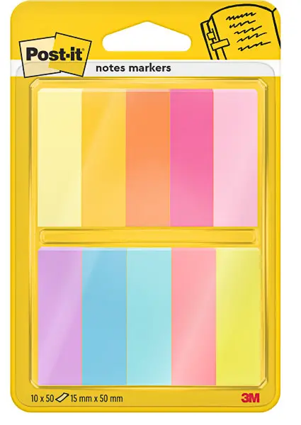 Blok samolepicí 12,7x44,4 mm 10x50 lístků 670/10 neon