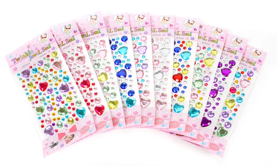 Kamínky samolepicí 02 srdce 10 ks