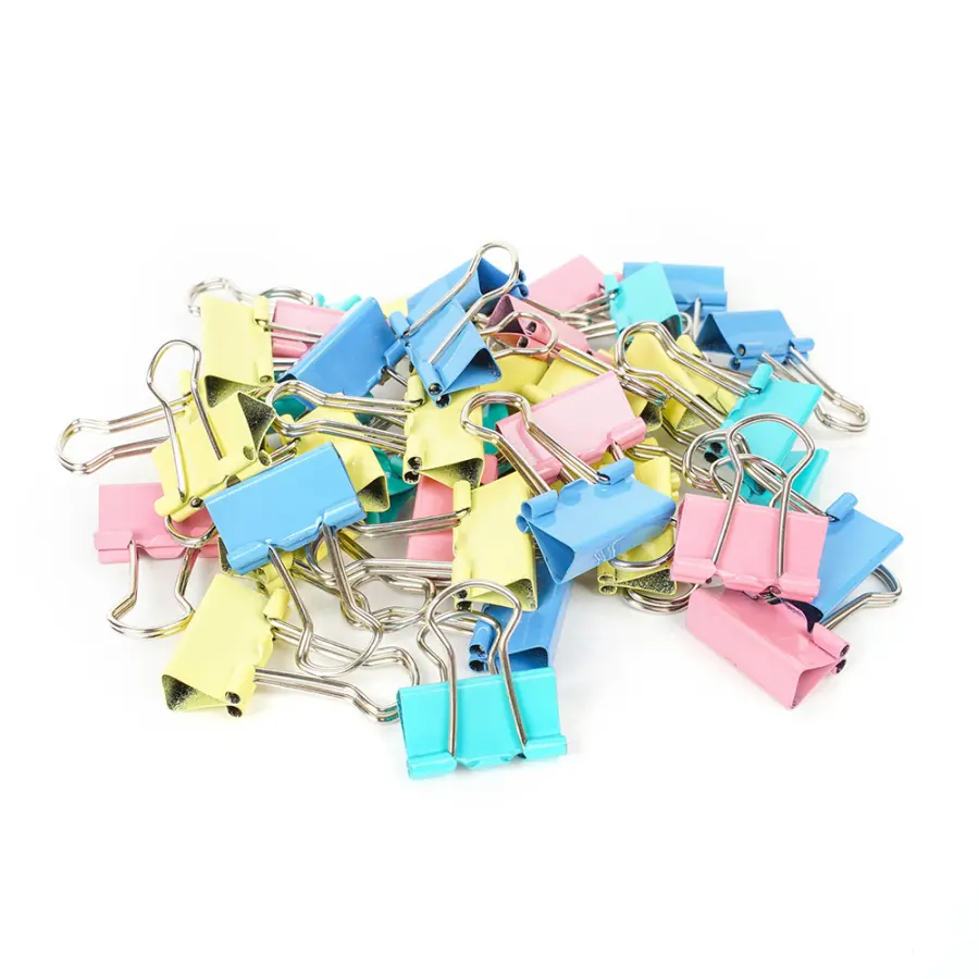 Spony pořadačové 19 mm color 40 ks