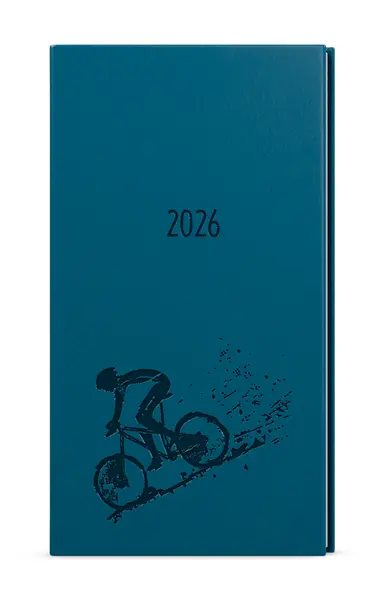 Diář týdenní - Jakub - Vivella s ražbou - kapesní -  petrolejová - Kolo