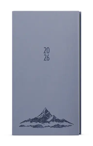 Diář týdenní - Jakub - Vivella s ražbou - kapesní -  holubí šeď - Hory