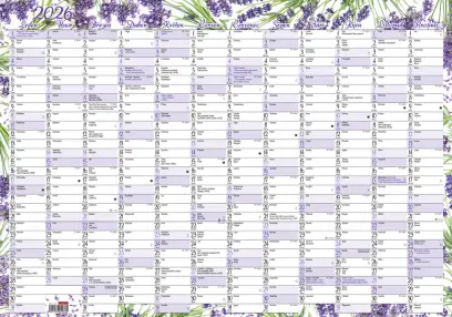 Kalendář nástěnný roční (600x420 mm) - Levandule