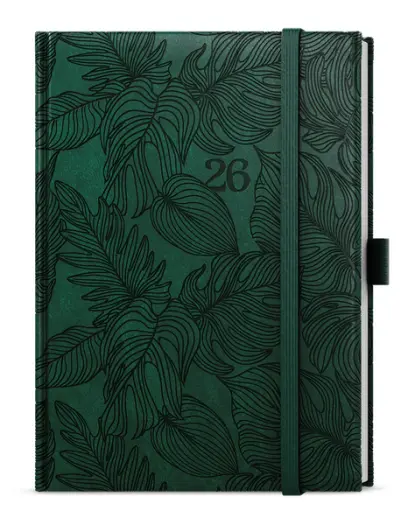 Diář denní - Adam - Vivella extra - B6 - tmavě zelená - Tropik