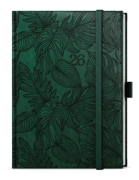 Diář denní - Adam - Vivella extra - B6 - tmavě zelená - Tropik