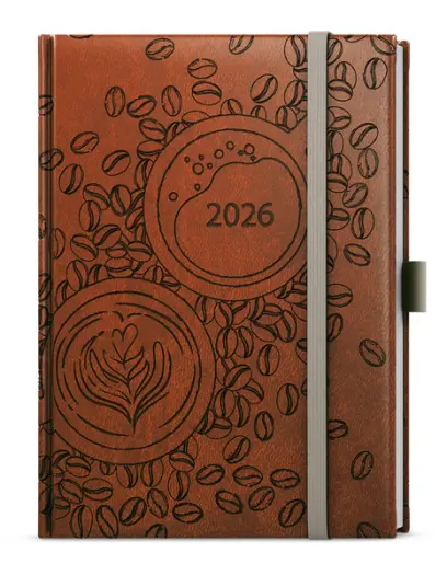 Diář denní - Adam - Vivella extra - B6 - hnědá - Káva