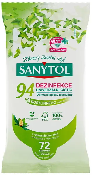 Utěrky čistící Sanytol antialergenní 72 ks