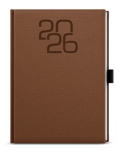 Diář denní - David - Fabric - A5 - hnědá