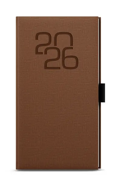 Diář týdenní - Jakub - Fabric - kapesní - hnědá