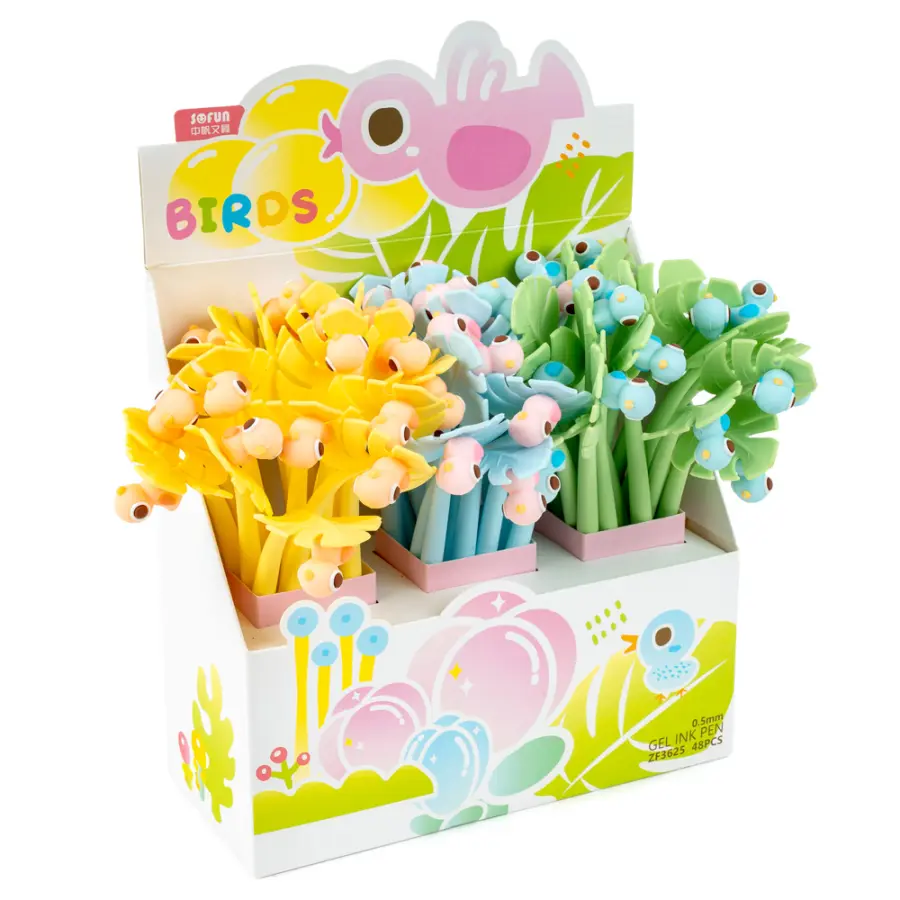 Pero gelové Silky 09 Birds in Leaves mix