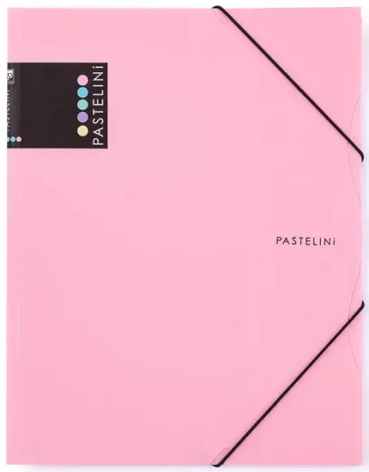 Mapa 3 klopy s gumou A4 PP Pastelini růžová