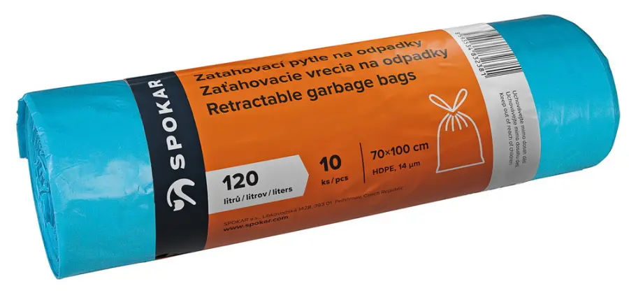 Pytle odpadkové zatahovací SPOKAR 120L, role 10 ks