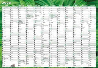 Kalendář nástěnný roční (600x420 mm) - Listy