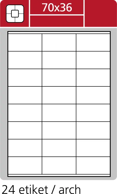 Etikety samolepicí lesklé 70x36 mm 100 archů