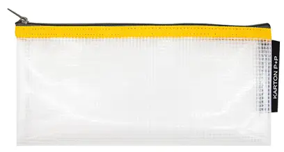 Obálka se zipem síťovaná DL transparentní se žlutým lemem
