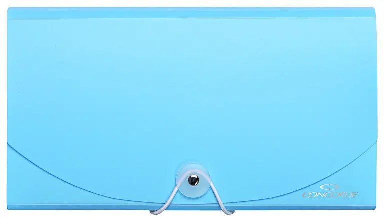 Organizer na dokumenty Concorde s gumou DL 13 kapes pastelově modrý