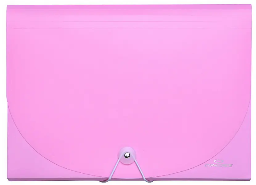 Organizer na dokumenty Concorde s gumou A4 7 kapes pastelově růžový