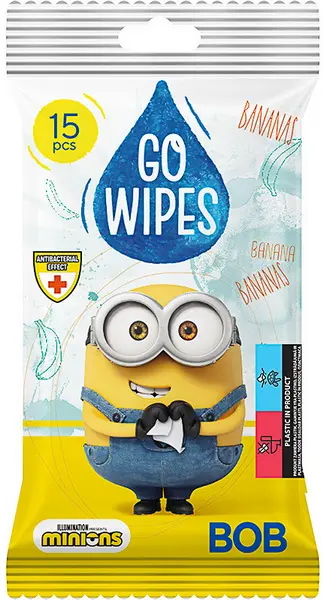 Vlhčené ubrousky antibakteriální GoWipes banánová vůně 15ks