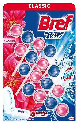 WC blok BREF POWER activ květiny 4x50g