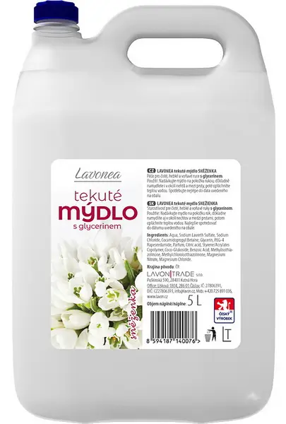 LAVON tekuté mýdlo SNĚŽENKA (bílé), 5 l