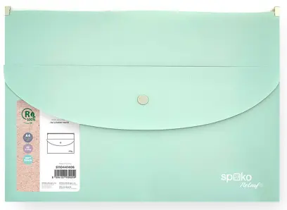 Obálka se zipem a kapsa s drukem ReLeaf A4, PP, SoftTouch, zelená