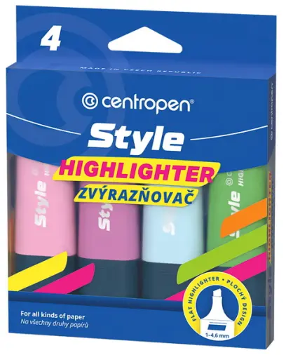 Zvýrazňovač 6252 Style, pastel sada 4 ks