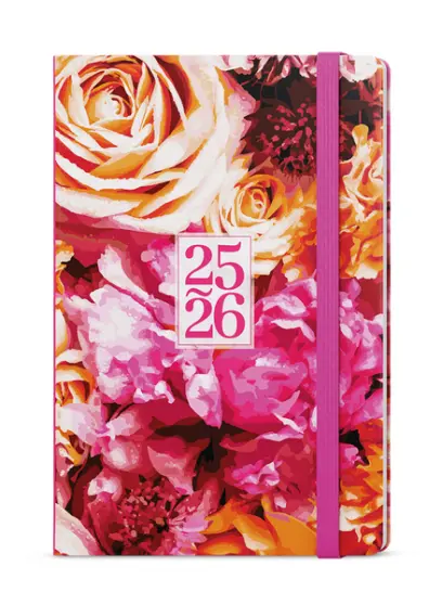 Diář týdenní 18měsíční - Lungo - B6 - Růže