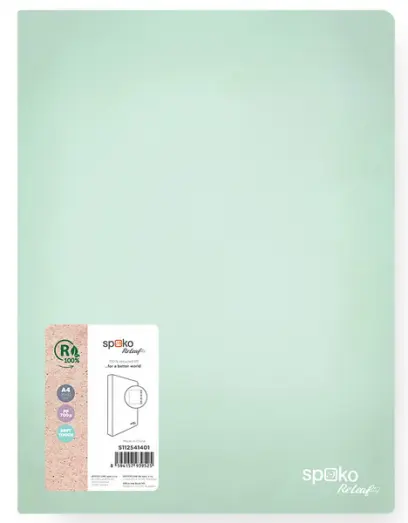 Pořadač kroužkový ReLeaf 4RO, 35mm, A4, PP, SoftTouch, zelený