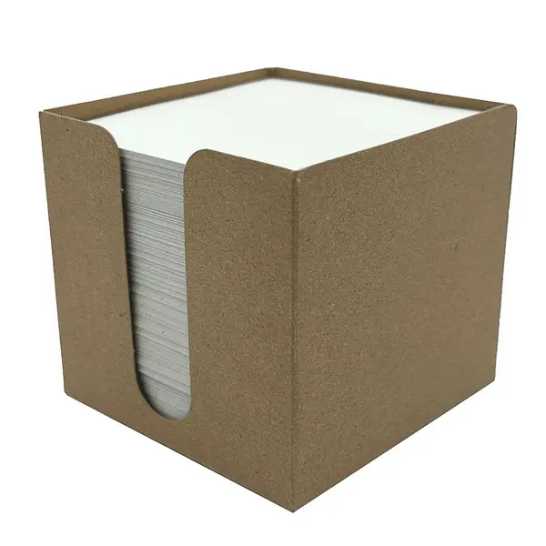 Krabička prešpanová s papírovými lístky 9 x 9 x 8,5 cm, kraft