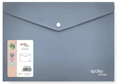 Obálka s drukem ReLeaf, A5, PP, SoftTouch, šedá