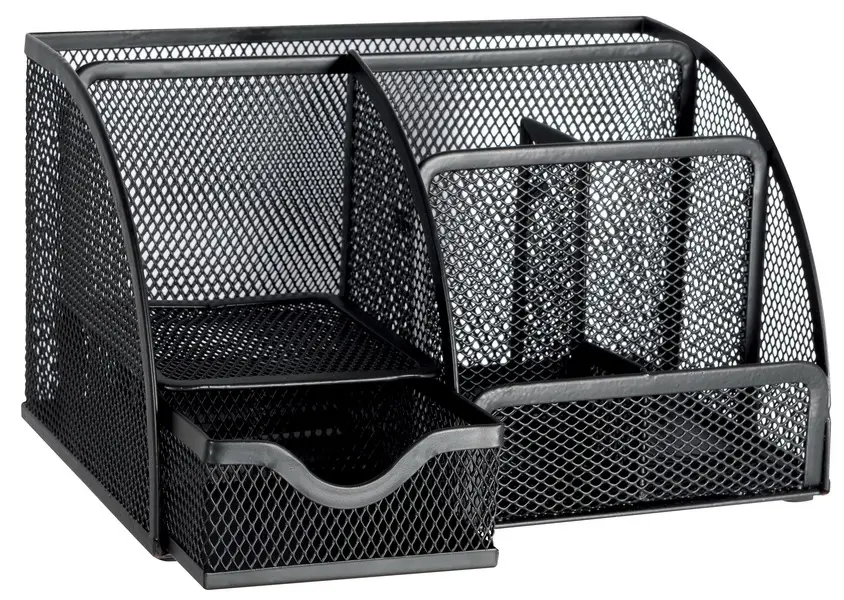 Organizér se zásuvkou CONCORDE, kovový, 22 x 14 x 13cm, černý