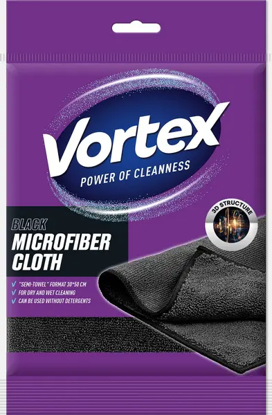 Hadřík z mikrovlákna Semi-Towel Black, velikost 30x50cm, 1ks