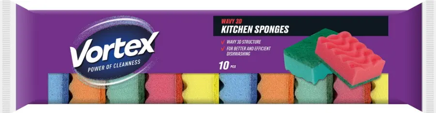 Kuchyňské houbičky 3D vlnité, 10 ks