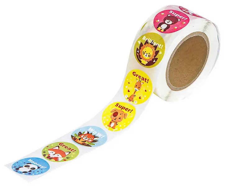 Samolepky papírové na rolce DPNK-256 zvířátka a nápisy DP