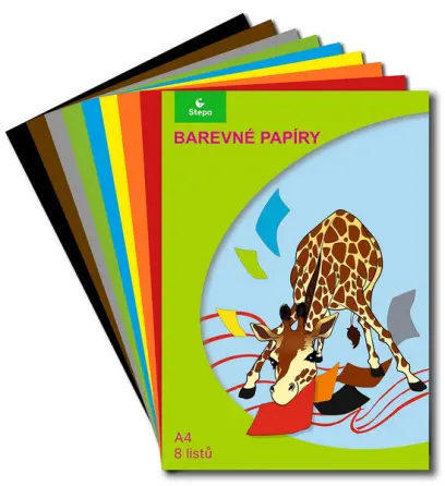 Složky barevného papíru A4 8 listů
