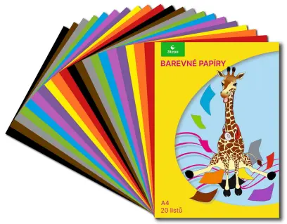 Složky barevného papíru A4 20 listů