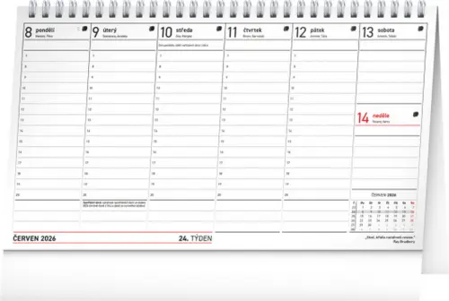Kalendář stolní Poznámkový daňový s citáty 2026, 25 x 14,5 cm