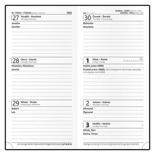 Diář týdenní - Jakub - Lamino - kapesní - Kaktus