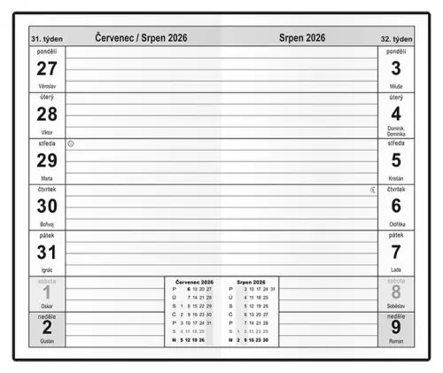 Diář týdenní - Alois - PVC - bordó