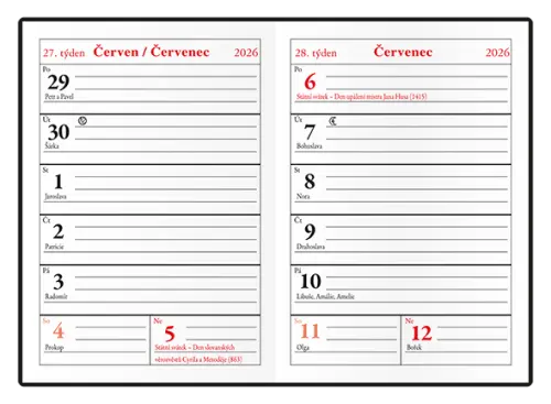 Diář týdenní - Ladislav - PVC - černá