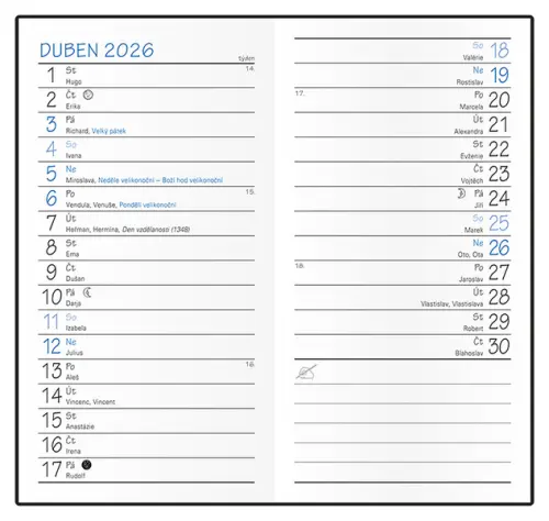 Diář měsíční  - Klára - Lamino - Modř