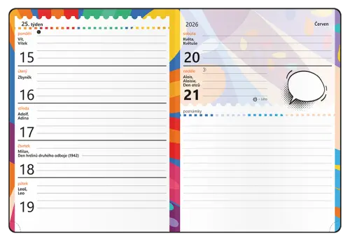 Diář týdenní - Student - V8 - lamino - kapesní - Papoušci