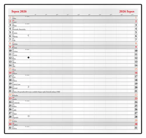 Diář měsíční - Františka - PVC - černá