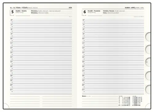 Diář denní - Ctirad s výsekem - Wood - A5 - hnědá