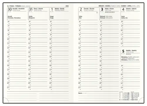 Diář týdenní - Oskar - Premier - A5 - modrá